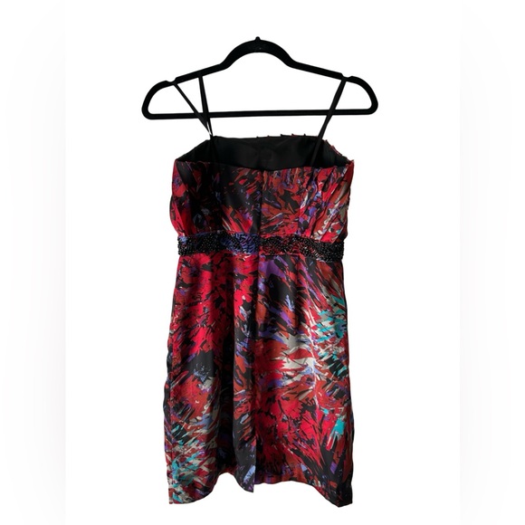 Women’s BCBGeneration Strapless Cocktail Red Black Beaded Waist Size 2 - Picture 12 of 16